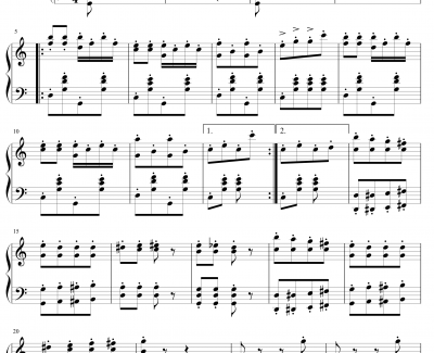 拨弦波尔卡钢琴谱-独奏版-世界名曲