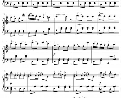 土耳其进行曲钢琴谱-钢琴版-贝多芬-beethoven-附指法-Op.113,No.4