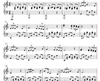 小夜曲钢琴谱-C调原谱和弦简化版-舒伯特