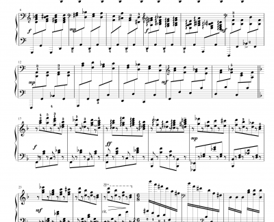 酷夏钢琴谱-四季练习曲-yutianyue126