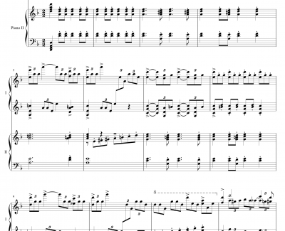 拉三第三乐章41页双钢琴钢琴谱-最难钢琴曲-拉赫马尼若夫