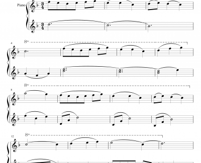 潘多拉之心插曲蕾西钢琴谱-简化钢琴版-影视