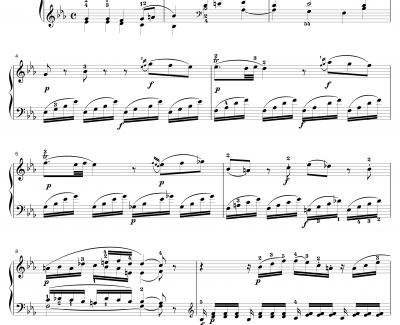 降E大调第四钢琴奏鸣曲钢琴谱-K.282-莫扎特