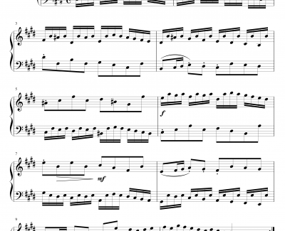 E大调小前奏曲钢琴谱-巴赫-P.E.Bach