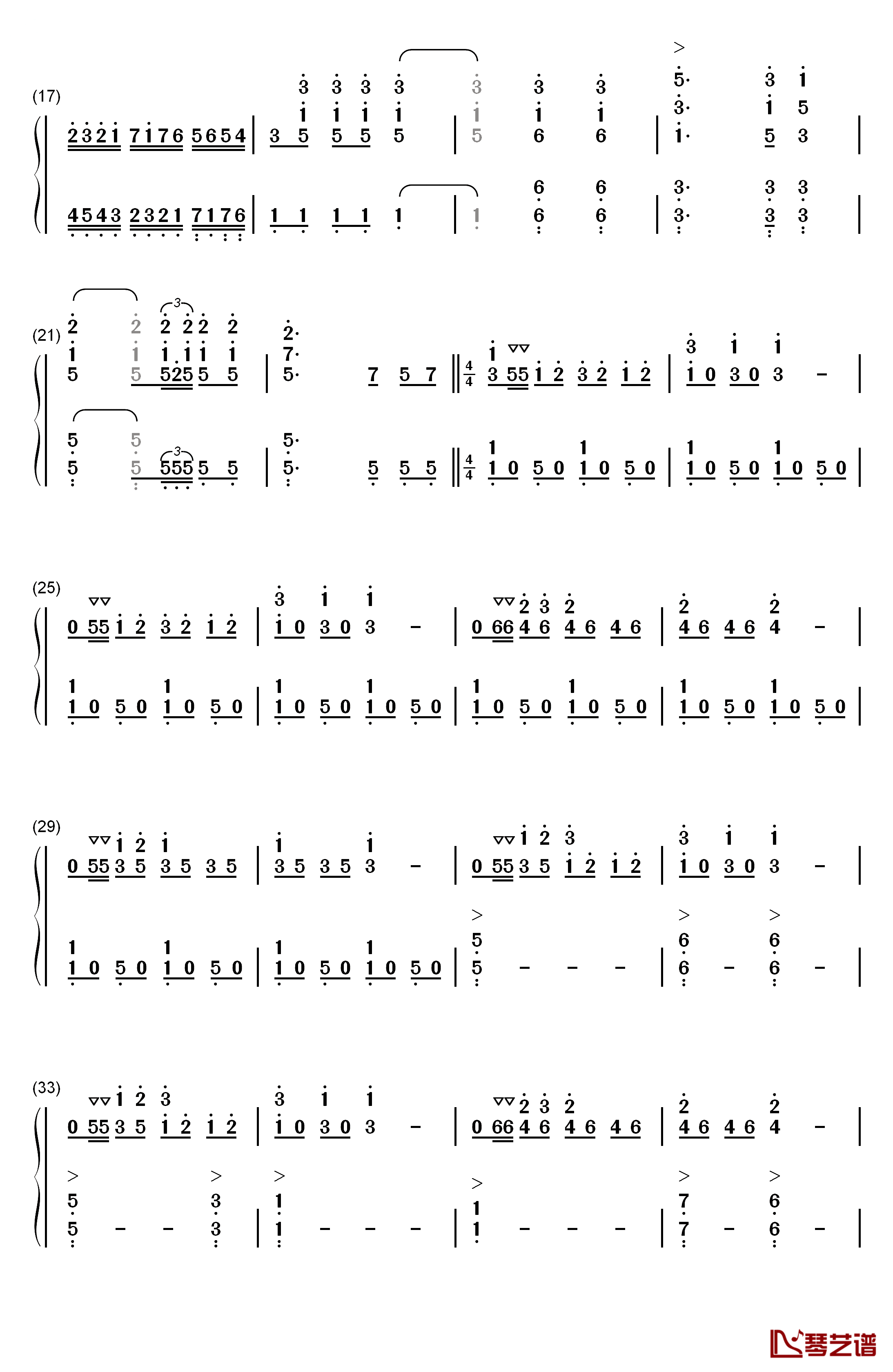 1812序曲钢琴简谱-数字双手-柴科夫斯基2