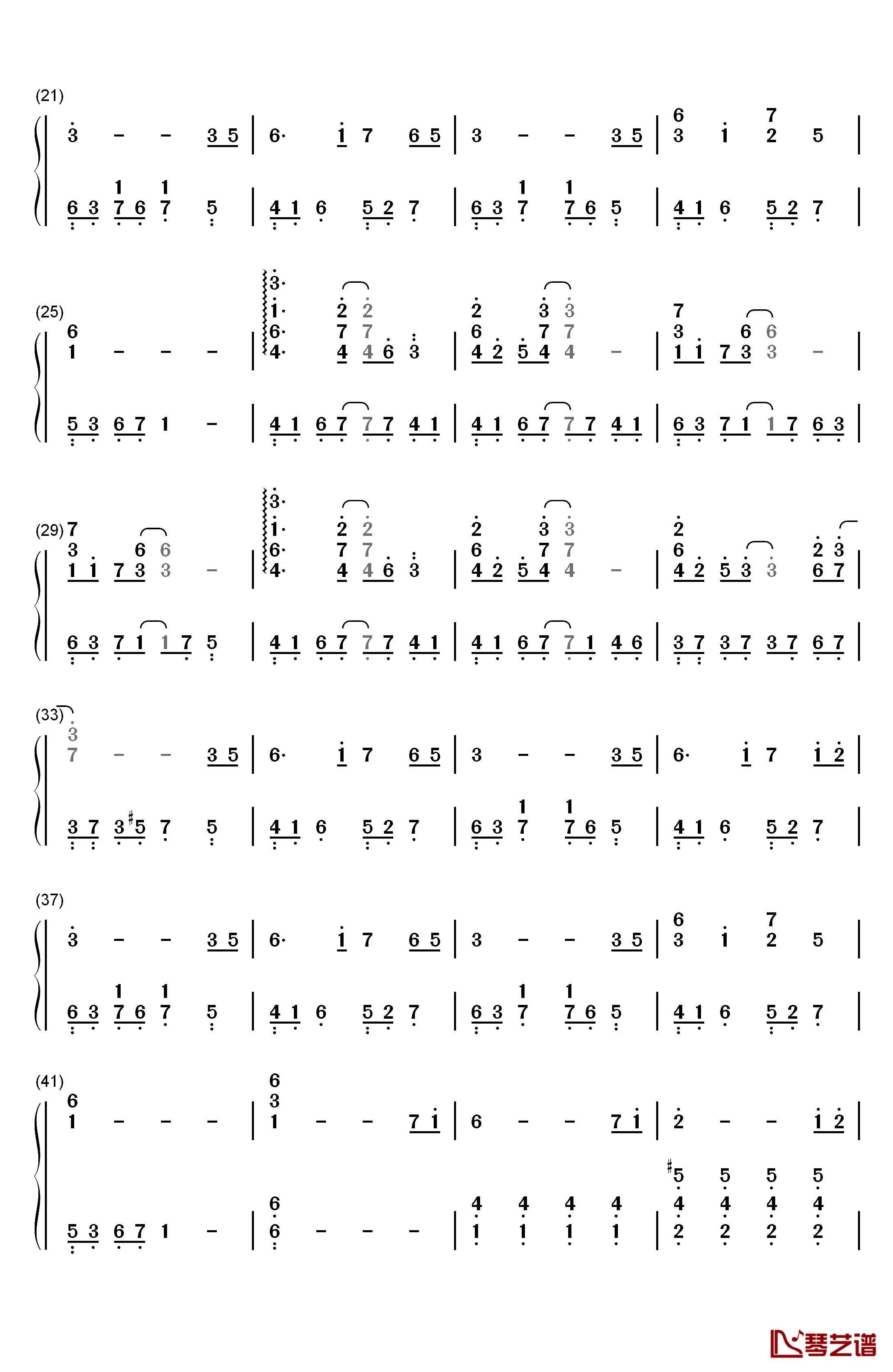 勇敢的心钢琴简谱-数字双手-James Horner2