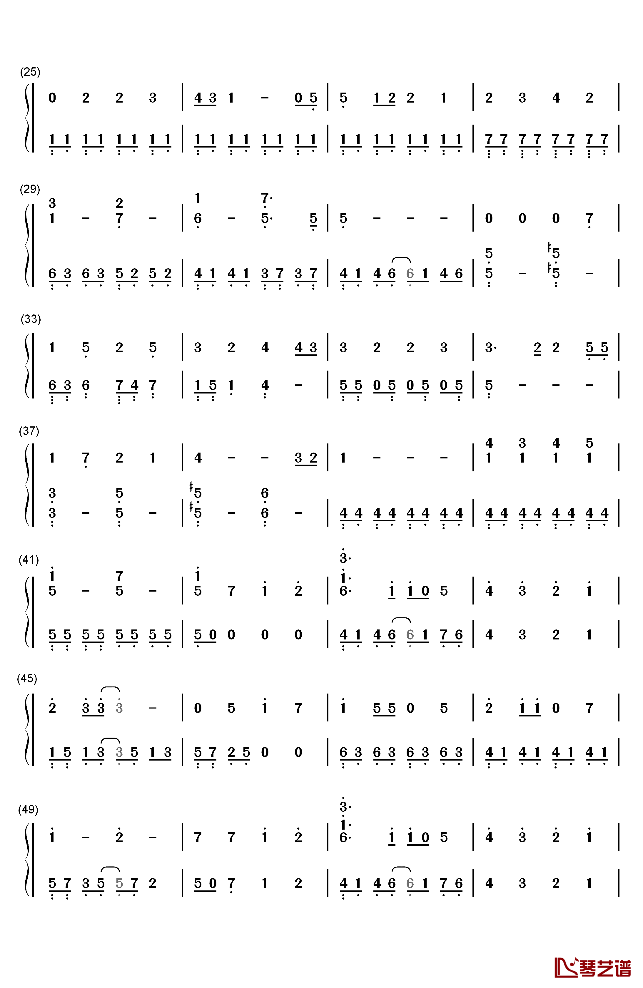 メルト（Melt）钢琴简谱-数字双手-初音ミク2