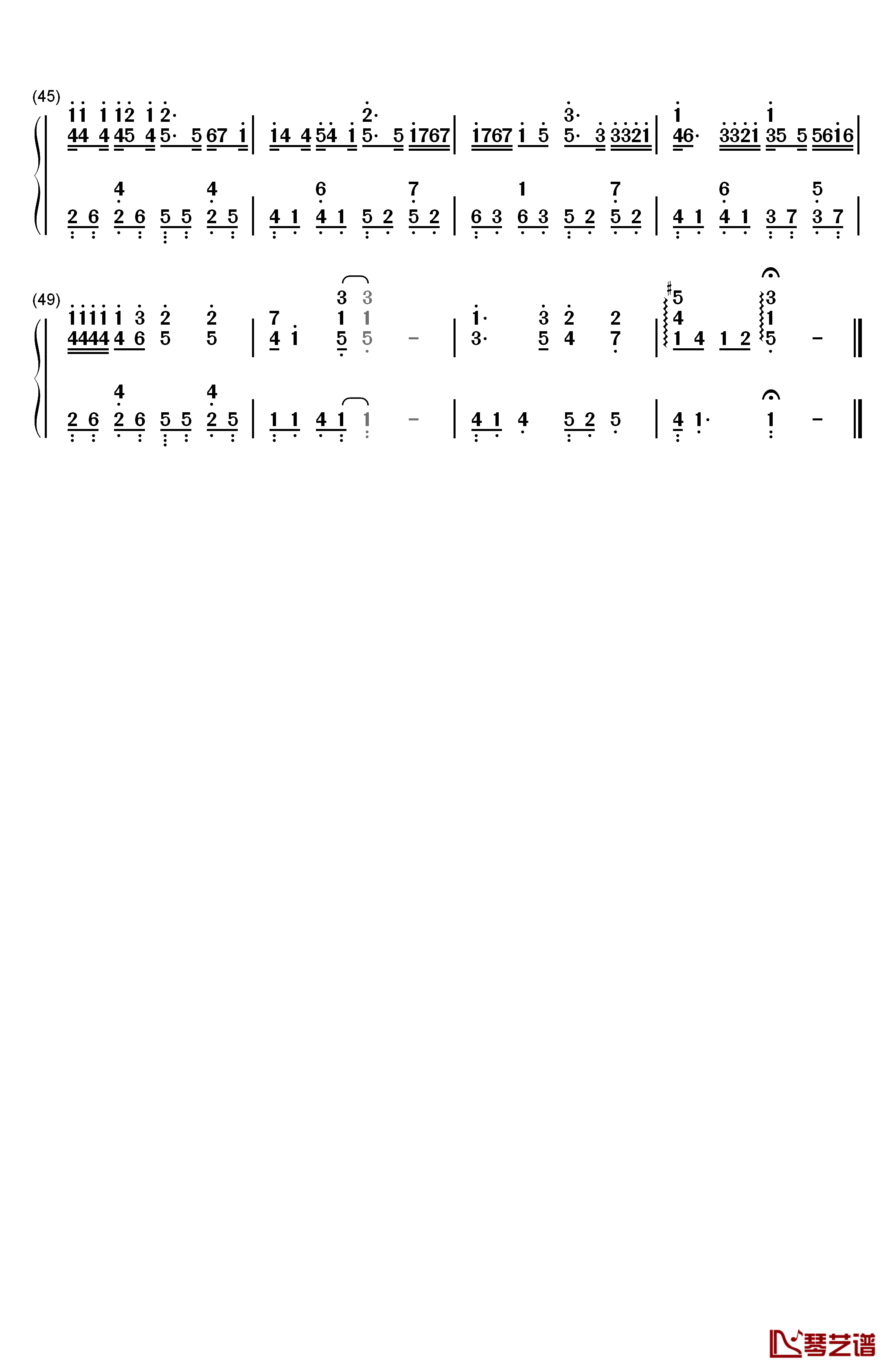 失忆钢琴简谱-数字双手-图小图3