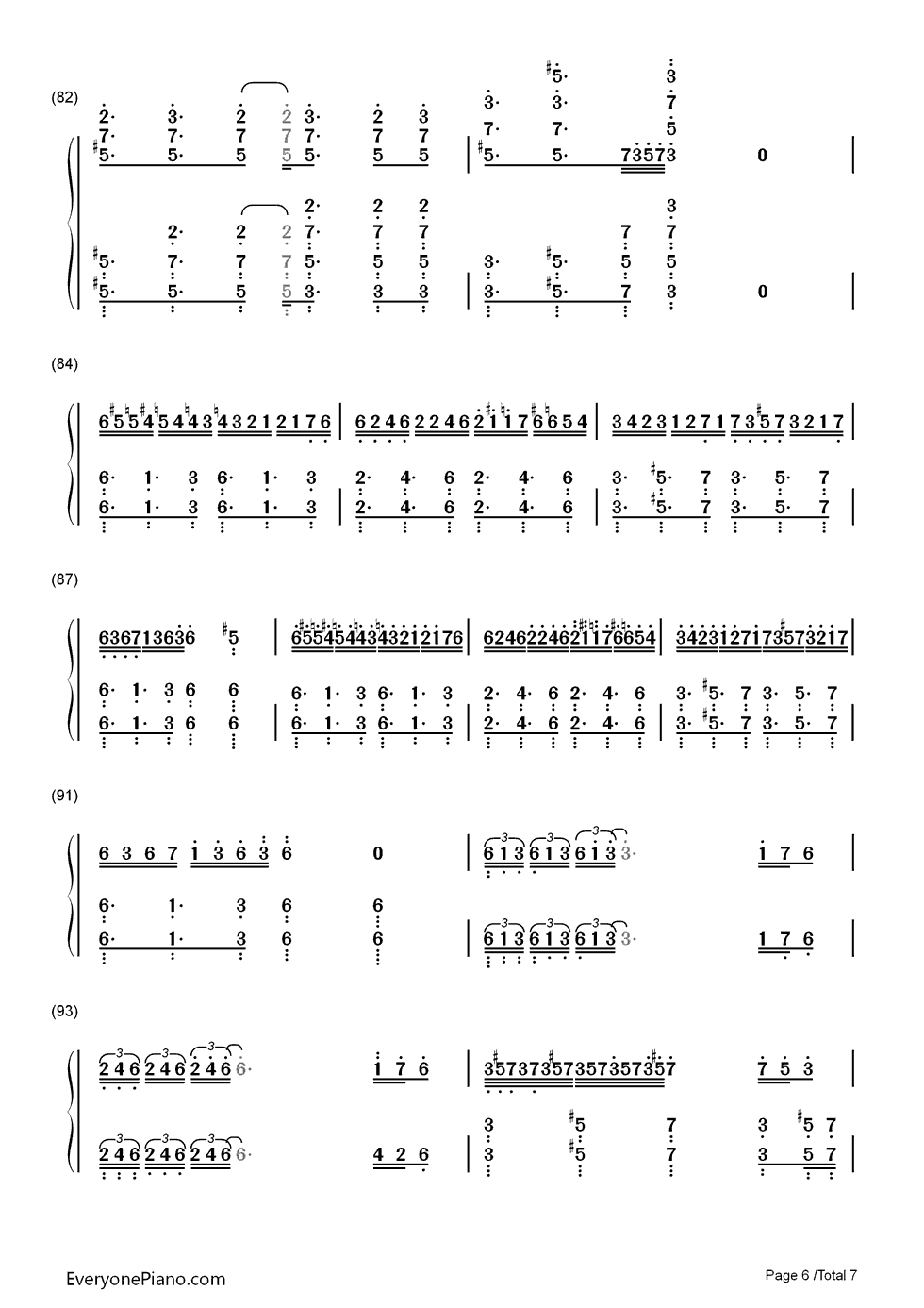古巴钢琴简谱-数字双手-马克西姆6