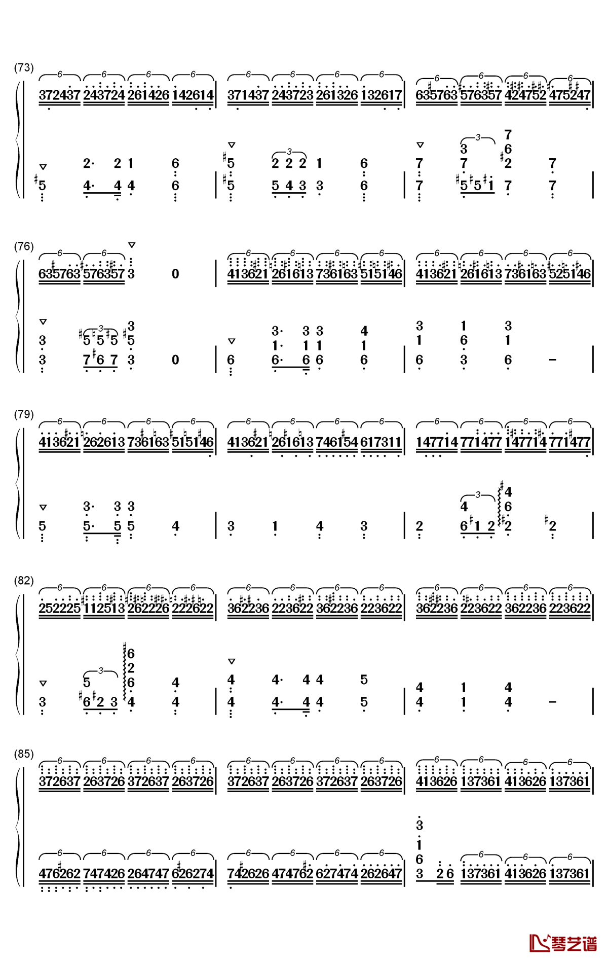 肖邦练习曲第23首钢琴简谱-数字双手-肖邦6