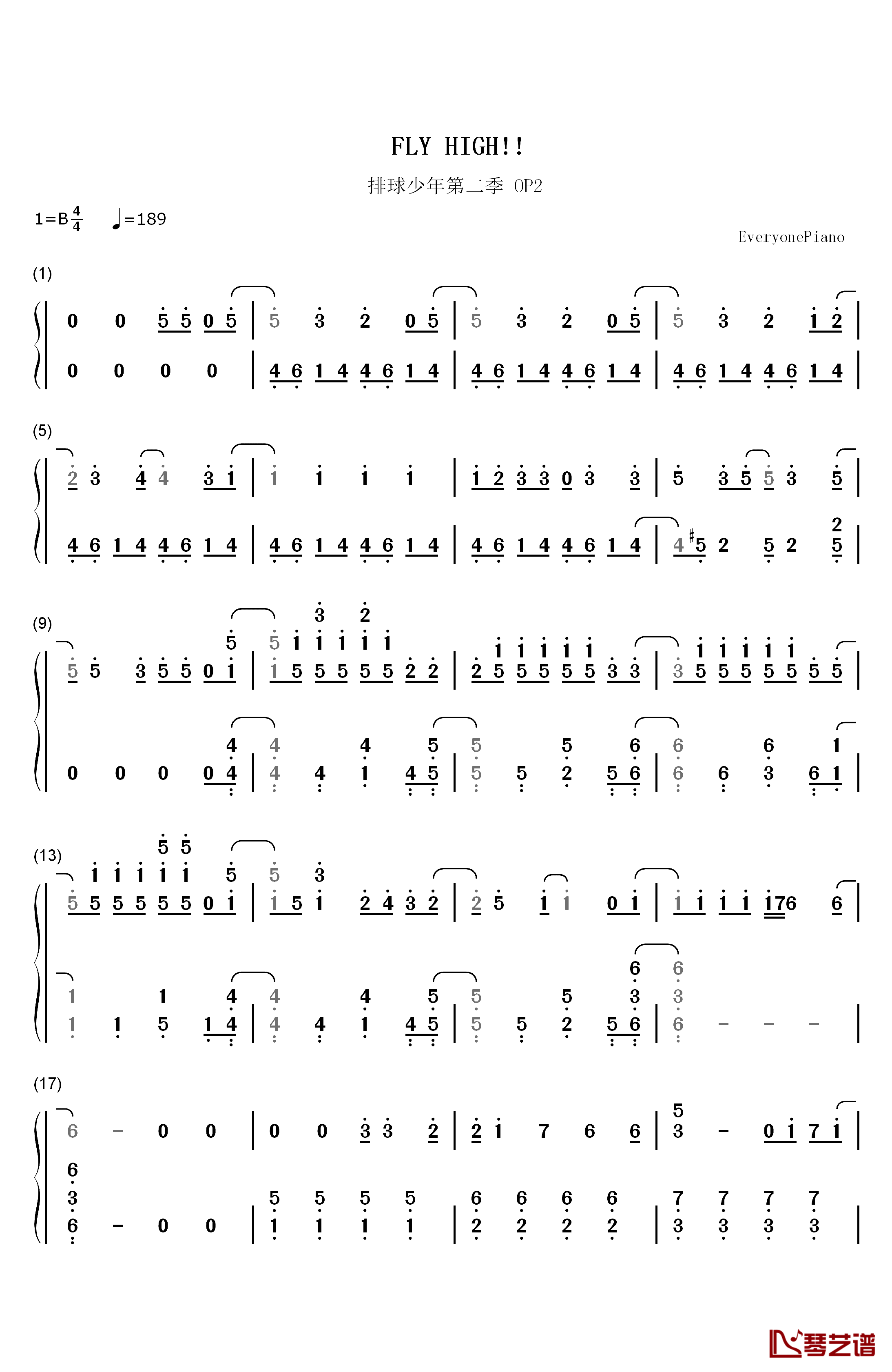 FLY HIGH钢琴简谱-数字双手-BURNOUT SYNDROMES1