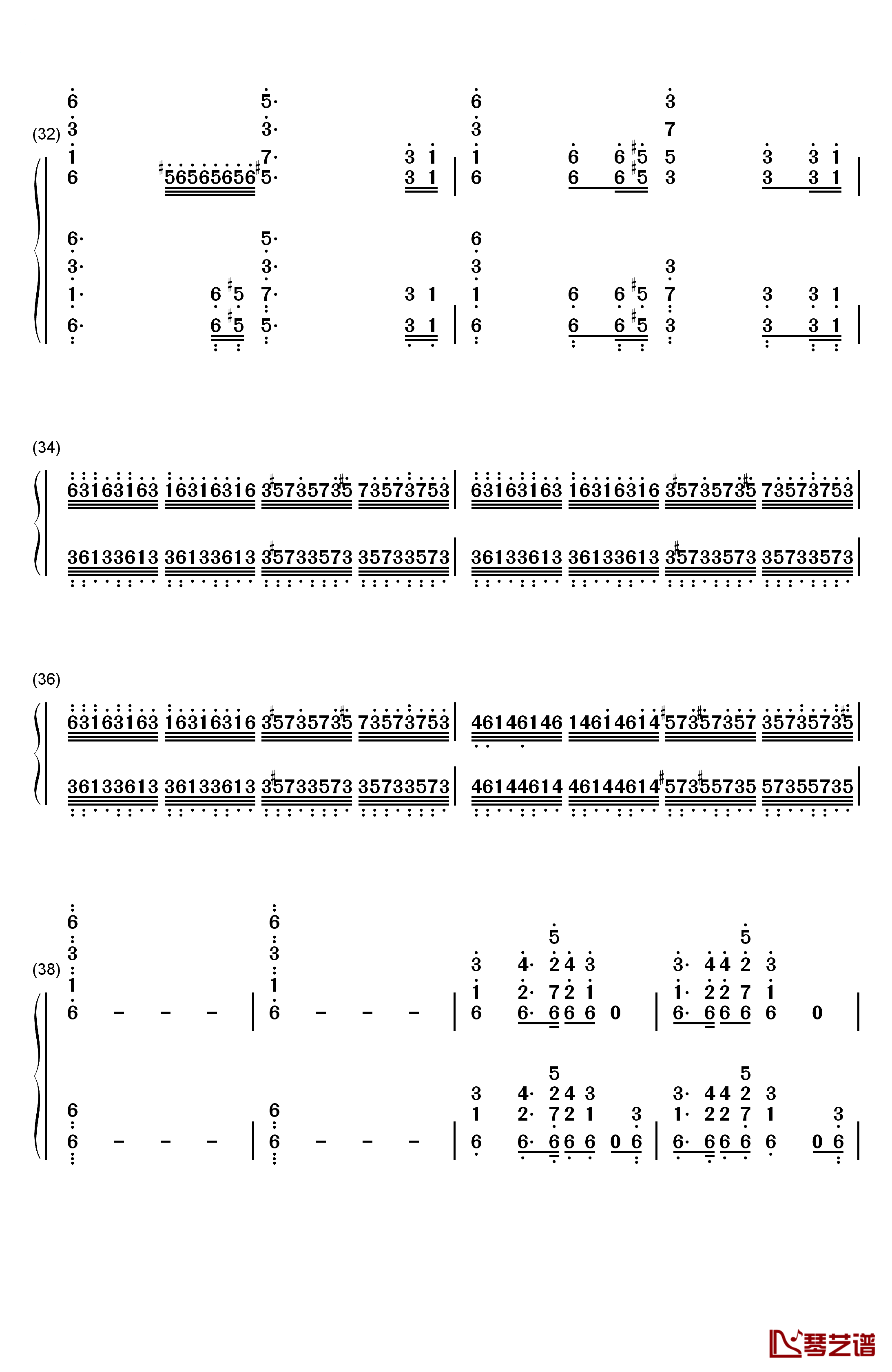 葛里格钢琴协奏曲钢琴简谱-数字双手-马克西姆4