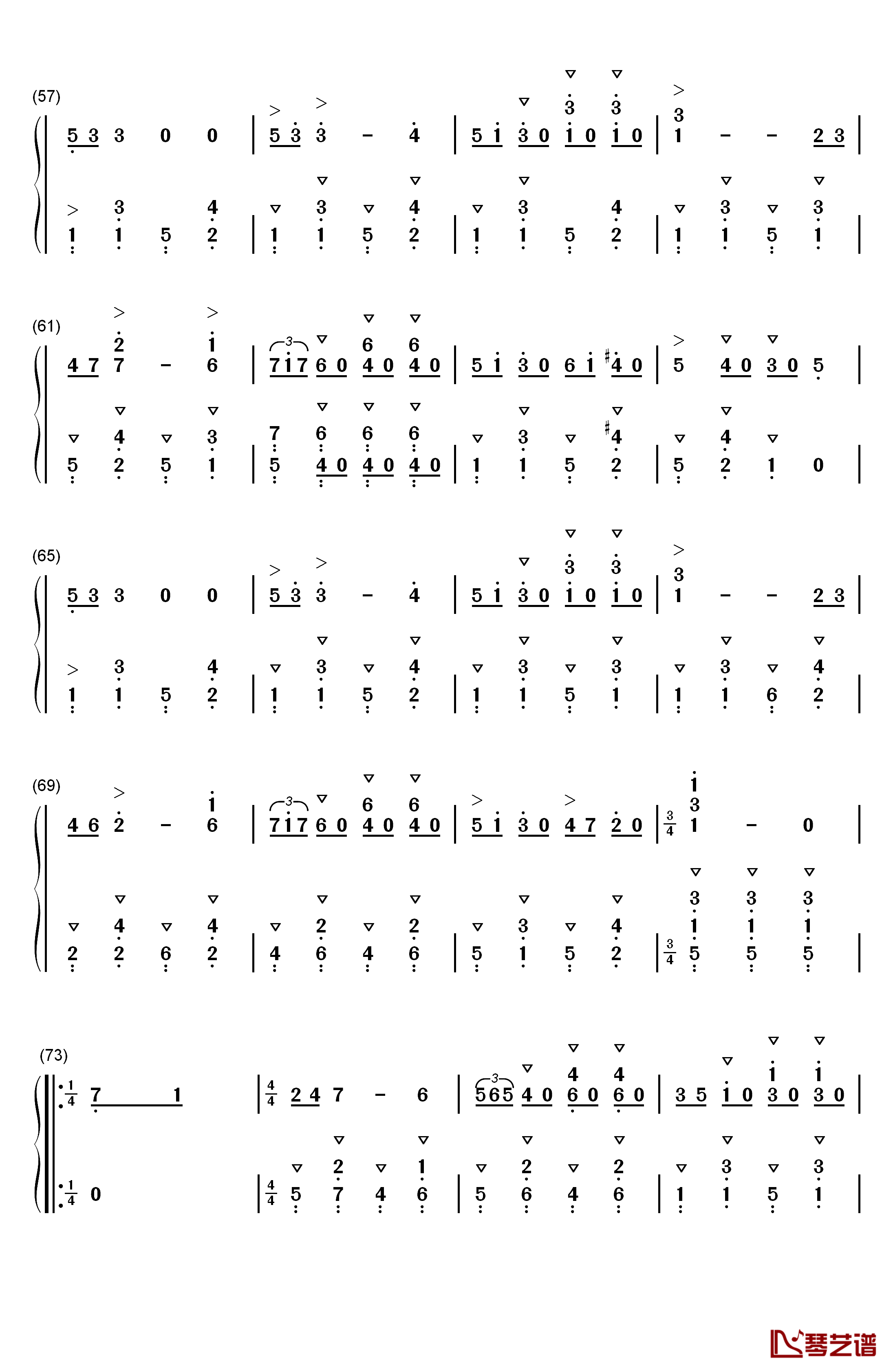拉德斯基进行曲钢琴简谱-数字双手-约翰·施特劳斯  Johann Strauss Sr.4