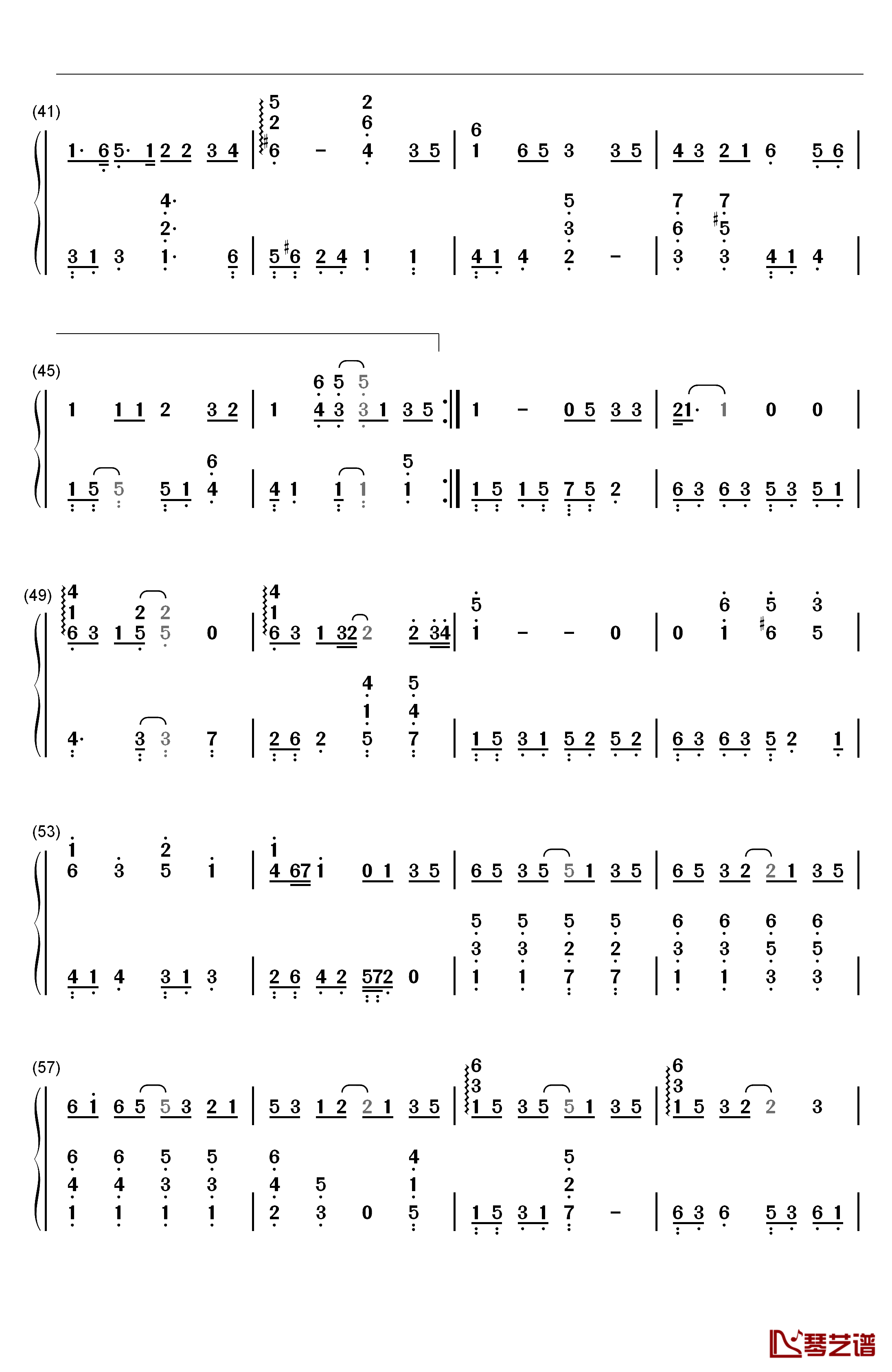 一首简单的歌钢琴简谱-数字双手-王力宏3