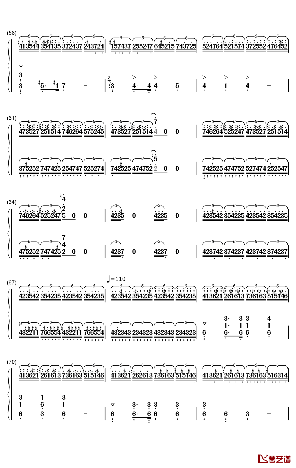 肖邦练习曲第23首钢琴简谱-数字双手-肖邦5