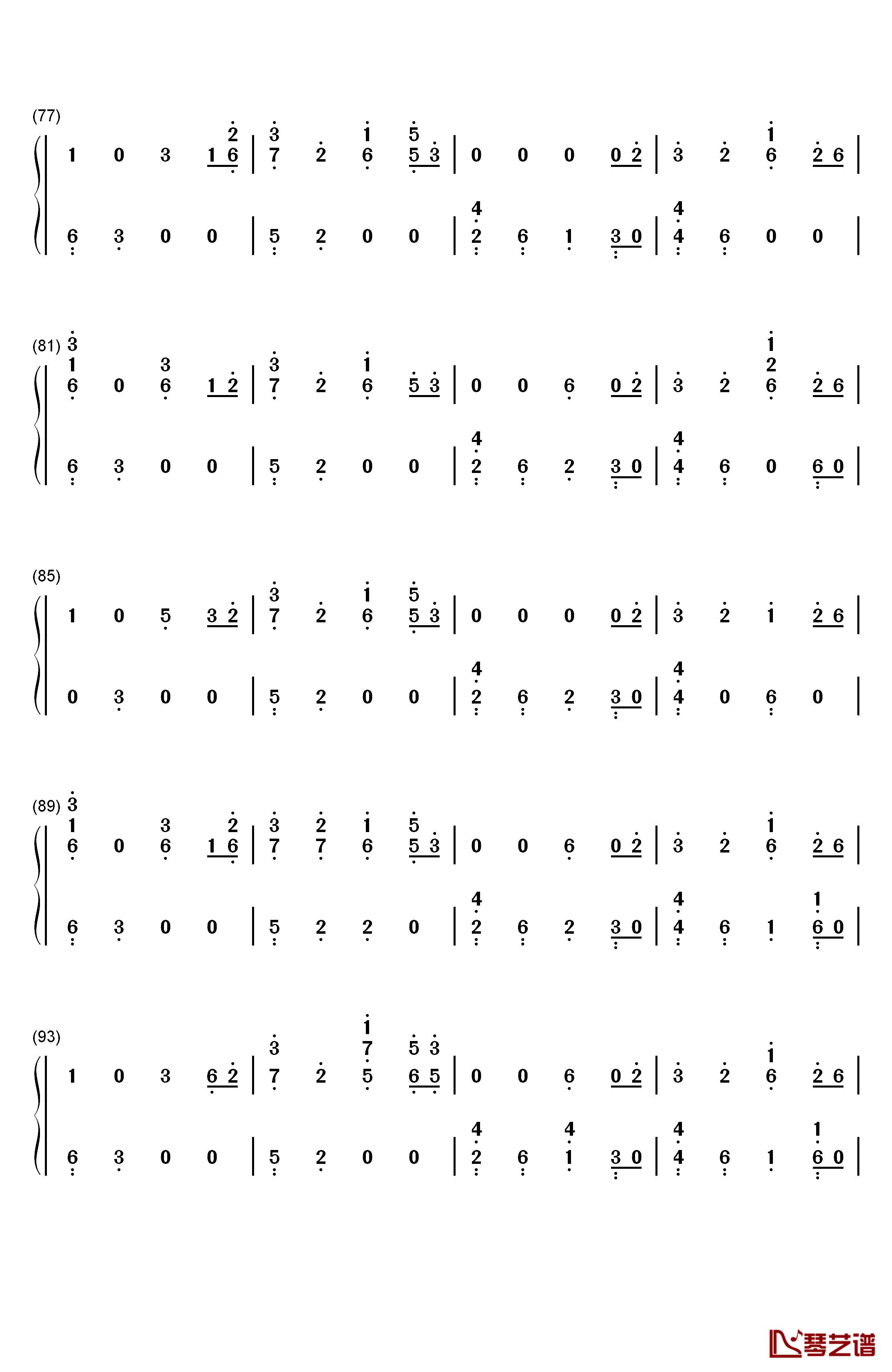 Everyday钢琴简谱-数字双手-Marshmello Logic5
