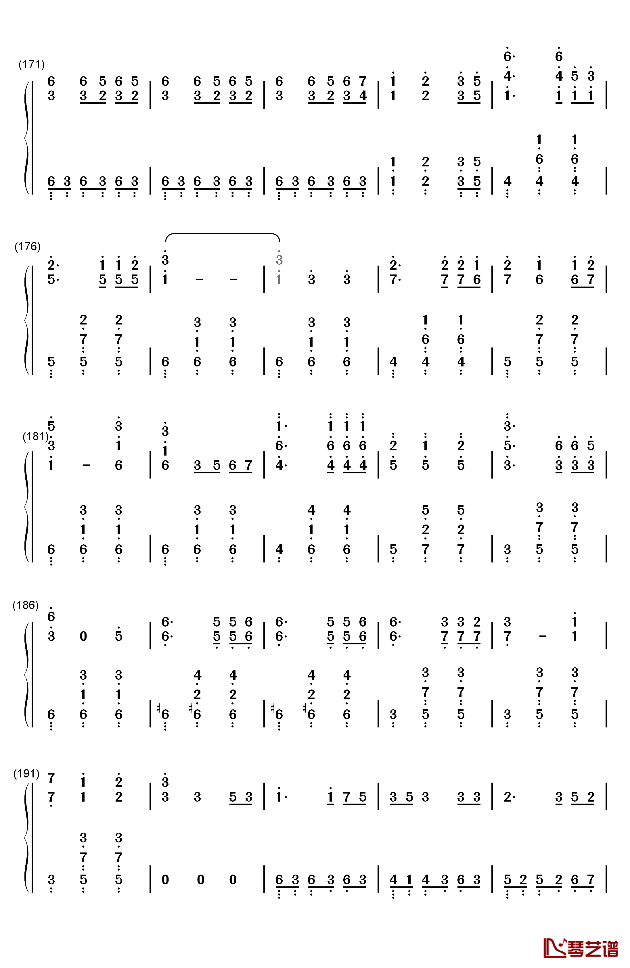 四季折の羽钢琴简谱-数字双手-鏡音リン  鏡音レン7