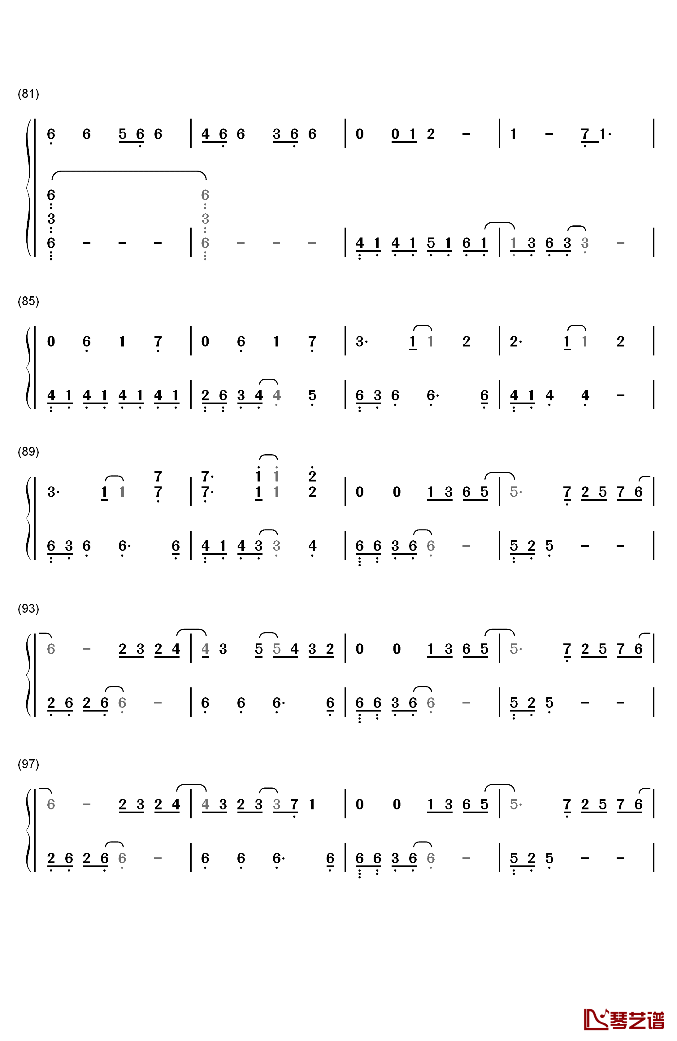 Lithium钢琴简谱-数字双手-Evanescence5