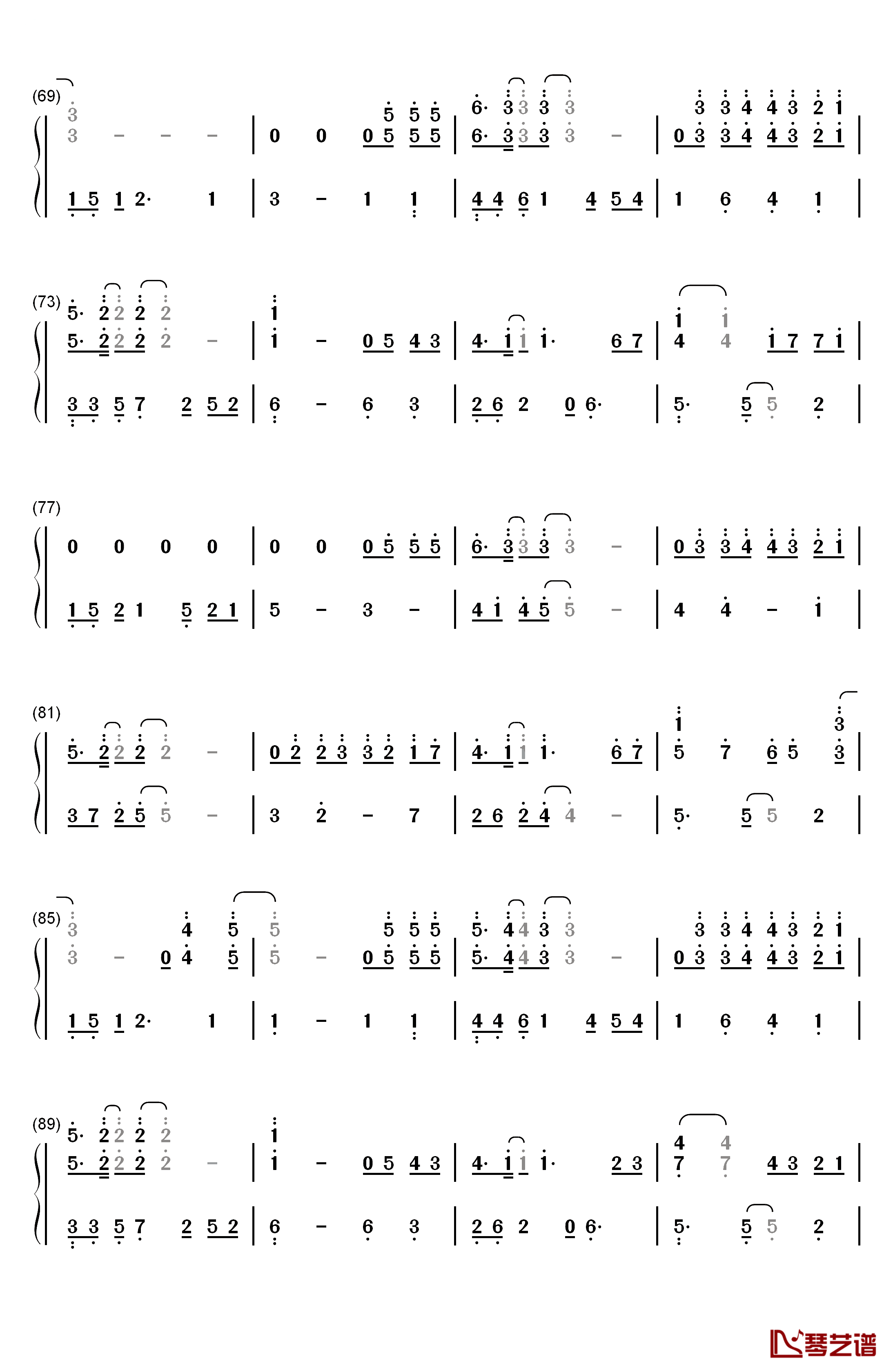 摩天轮的眼泪钢琴简谱-数字双手-创造101 金志文4