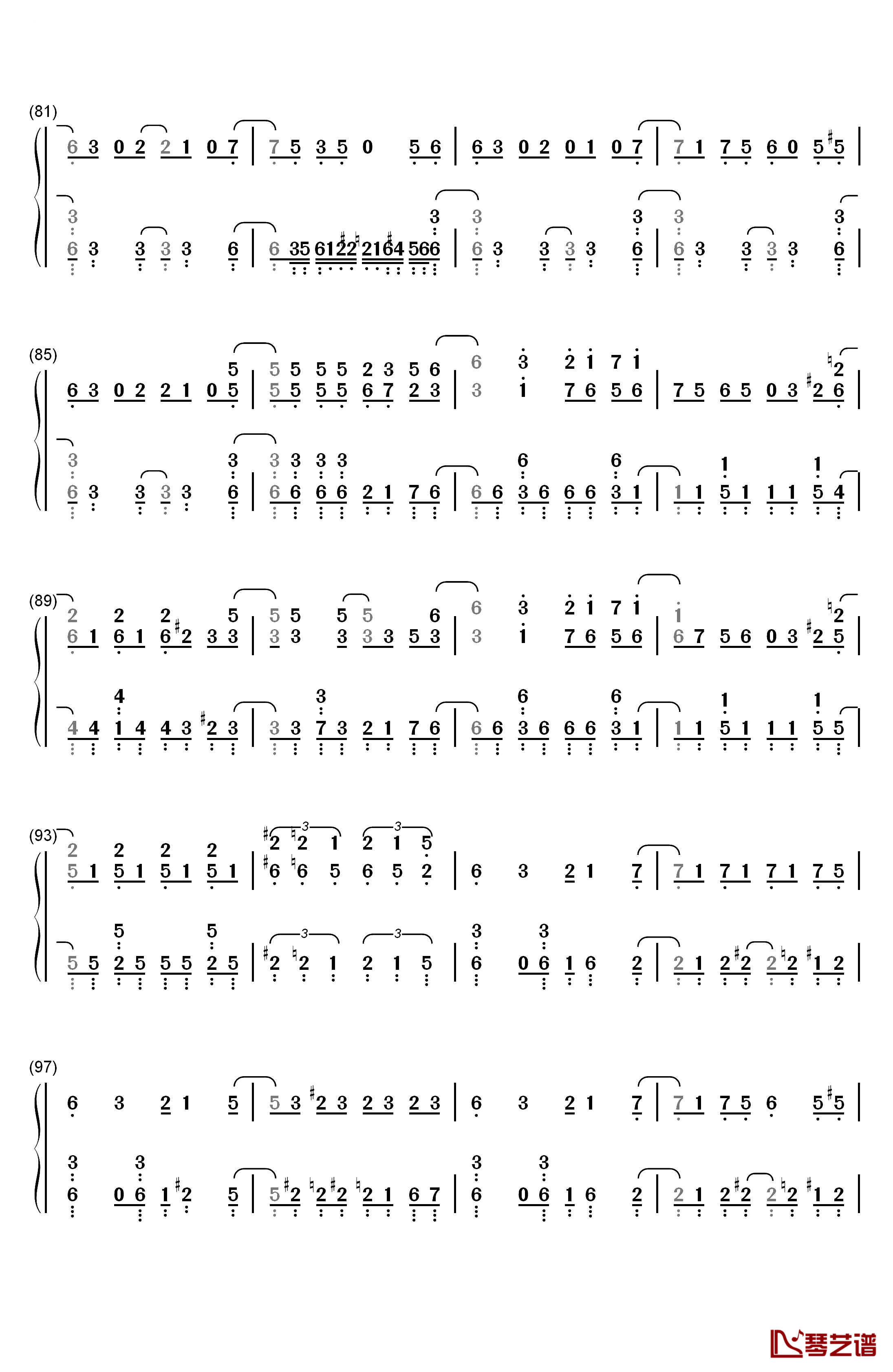 チルドレンレコード 钢琴简谱-数字双手-IA（じん）5