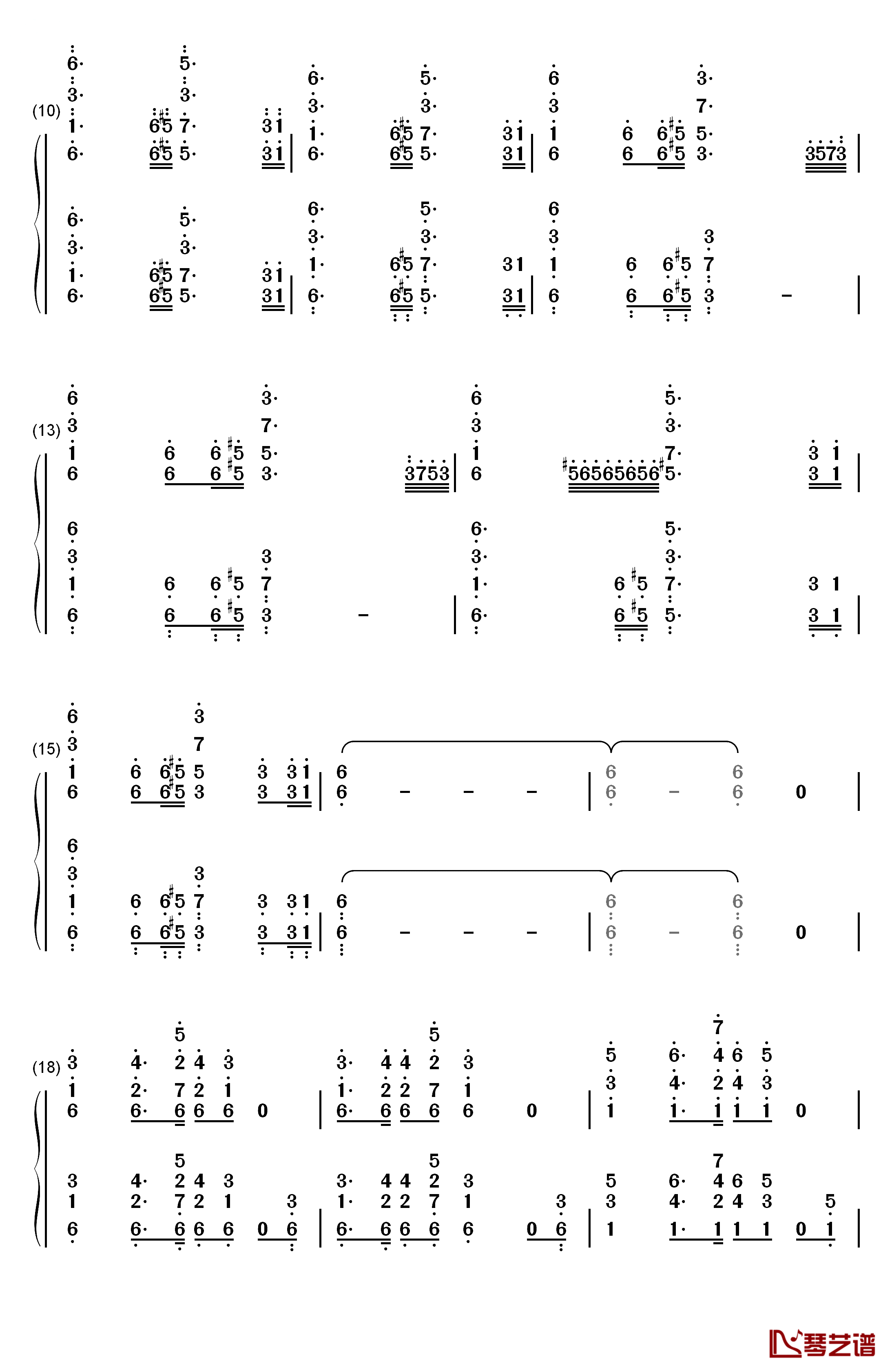 葛里格钢琴协奏曲钢琴简谱-数字双手-马克西姆2