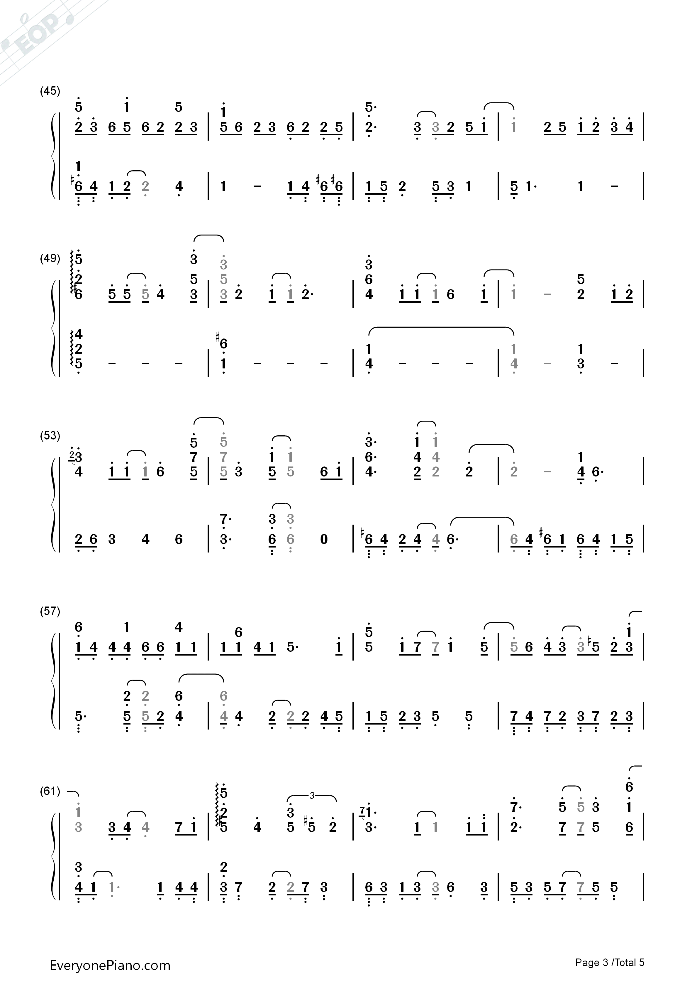 Letter钢琴简谱-Yiruma演唱3