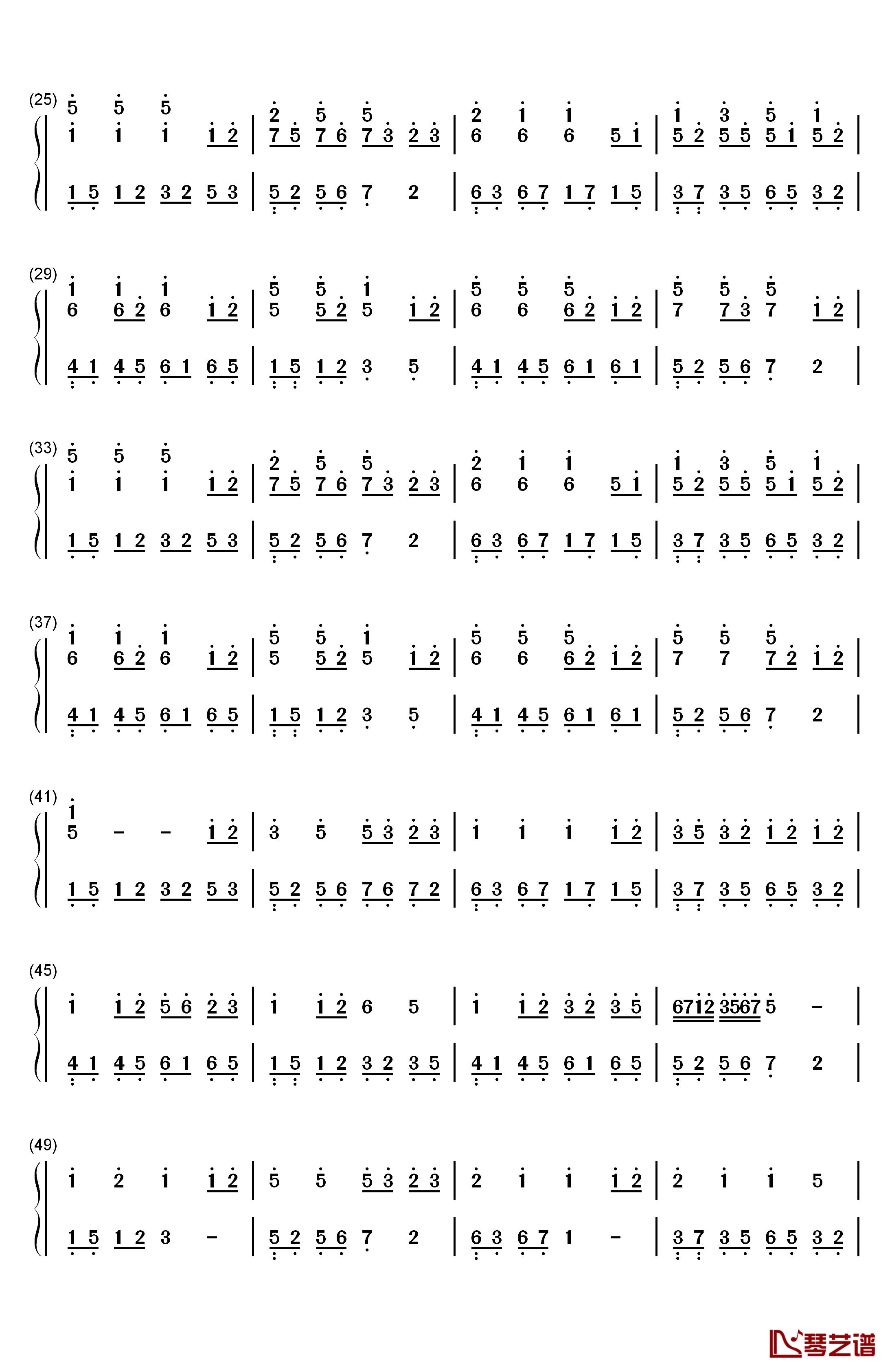 八辈子钢琴简谱-数字双手-乌龟2