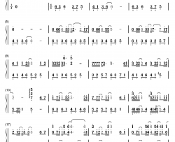心形宇宙钢琴简谱-数字双手-冯提莫