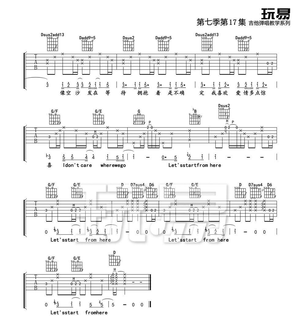 迷宫吉他谱-王若琳-《迷宫》D调原版弹唱六线谱-高清图片谱3