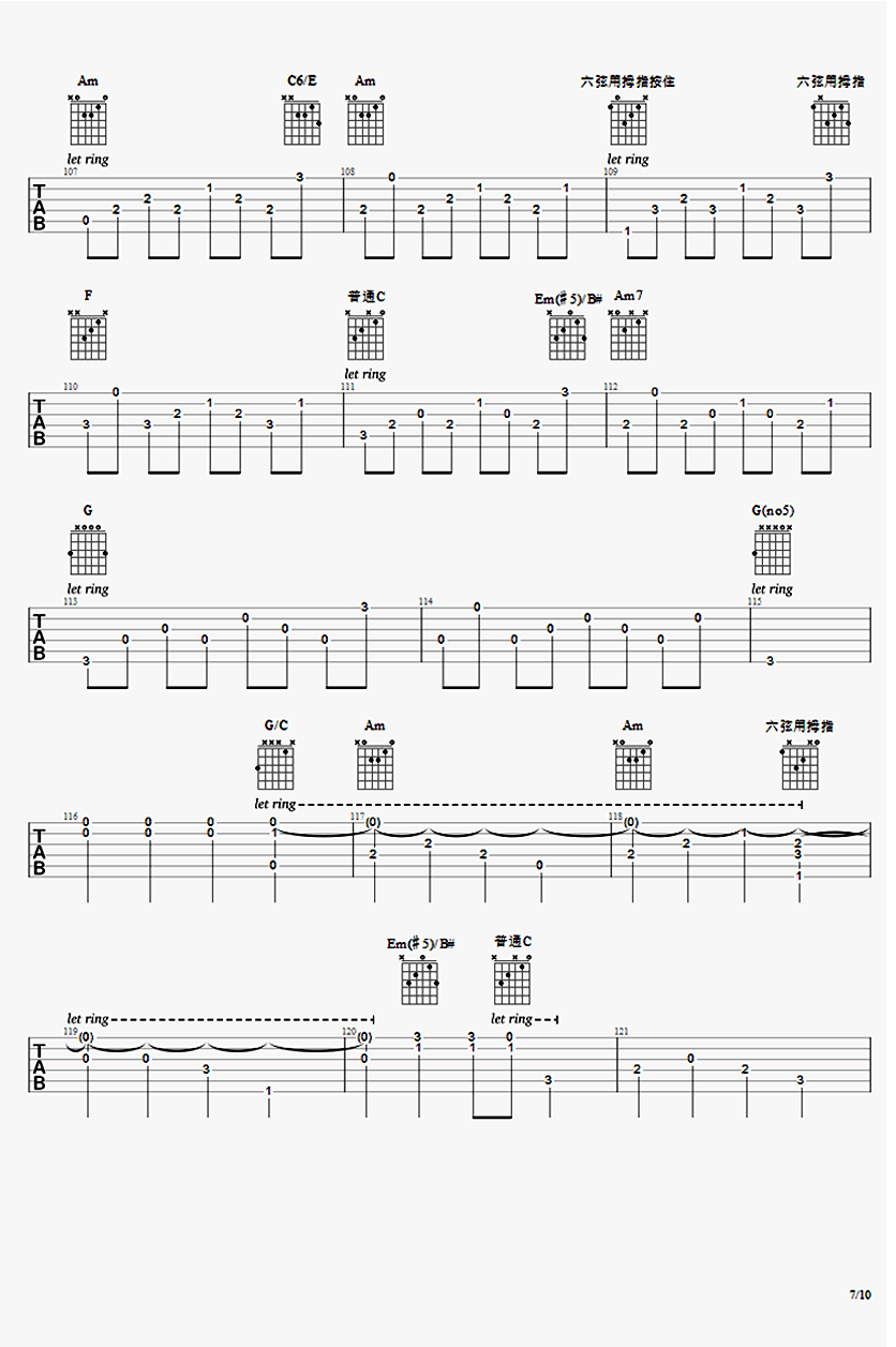 Fade吉他指弹谱-Alan Walker Fade吉他独奏谱-和弦图片谱7