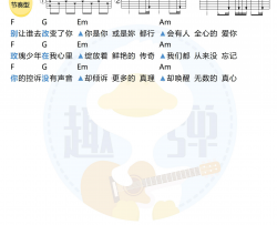 蔡依林《玫瑰少年》吉他谱(C调)-Guitar Music Score