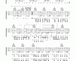 许巍《执着》吉他谱(降D调)-Guitar Music Score