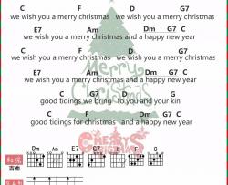 圣诞歌曲《We Wish You a Merry Christmas》吉他谱(C调)-Guitar Music Score