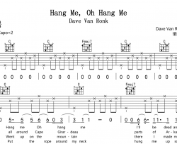 Hang Me Oh Hang Me吉他谱_Dave Van Ronk_C调弹唱六线谱