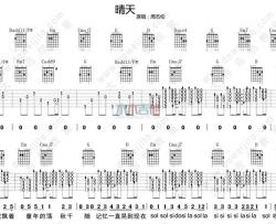 周杰伦《晴天》吉他谱(G调)-Guitar Music Score