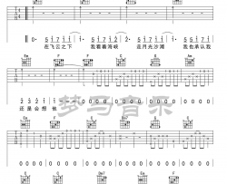 《飞云之下》吉他谱-林俊杰/韩红-C调简单版六线谱-吉他弹唱教学