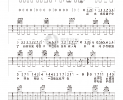 刘若英《后来》C调简单版弹唱吉他六线谱-高清图片谱