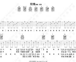 玫瑰吉他谱-贰佰-玫瑰吉他弹唱教学(示范讲解)
