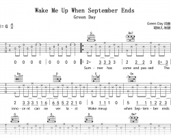 Wake Me Up When September Ends吉他谱_Green Day_G调弹唱谱