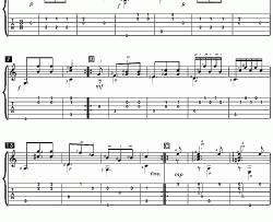 圆舞曲吉他指弹谱 六线谱-原版-卡尔卡西