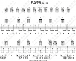 《执迷不悔》吉他谱-王菲-C调原版六线谱-吉他弹唱教学