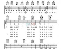 周杰伦《心雨》吉他谱-Guitar Music Score