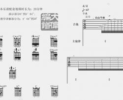 莫文蔚《阴天》吉他谱(A转C调)-Guitar Music Score