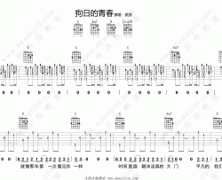 贰佰《狗日的青春》吉他谱(G调)-Guitar Music Score