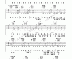 薛之谦《演员》吉他谱(A调)-Guitar Music Score