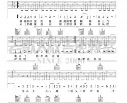 《虫儿飞》吉他谱-C调简单标准六线谱-老歌大叔吉他教室