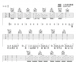 薛之谦《天份》吉他谱(C掉)-Guitar Music Score