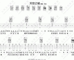 李志《天空之城》吉他谱(A调)-Guitar Music Score