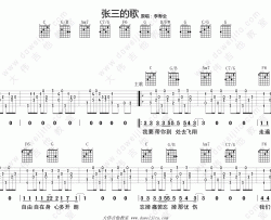 李寿全《张三的歌 布鲁斯版 》吉他谱(C调)-Guitar Music Score