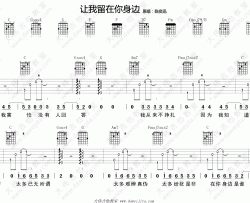 陈奕迅《让我留在你身边》吉他谱(C调)-Guitar Music Score